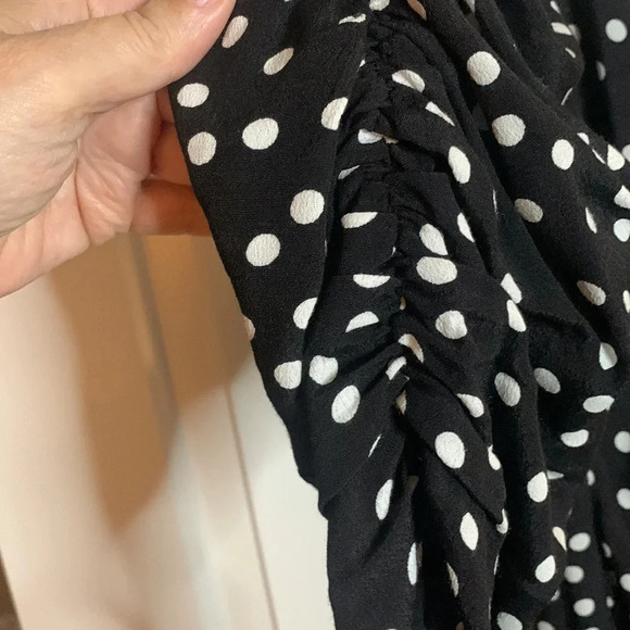 ELLY ME like new black with white polka dots midi dress size large - Picture 7 of 10